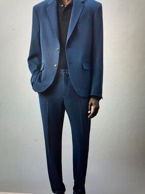 Zara Men's black/blue 2-Button Suit Jacket and Trousers- new